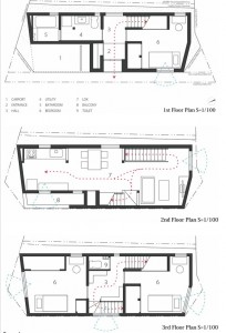 План трехэтажного японского дома